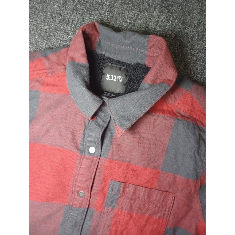 5.11 Women's Medium Louise Long Sleeve Plaid Fleece Lining Button-Down Shirt